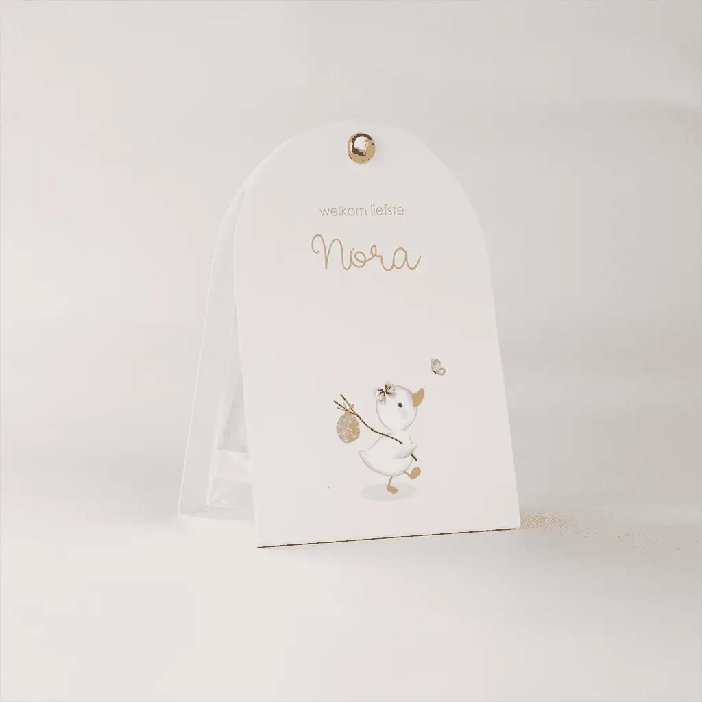 Doopsuiker snoepzakje roze met eendje