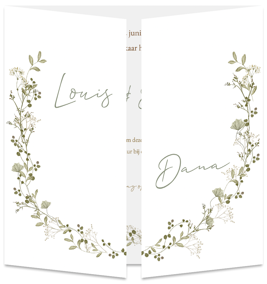 Trouwkaart Luikkaartje Botanic Chique