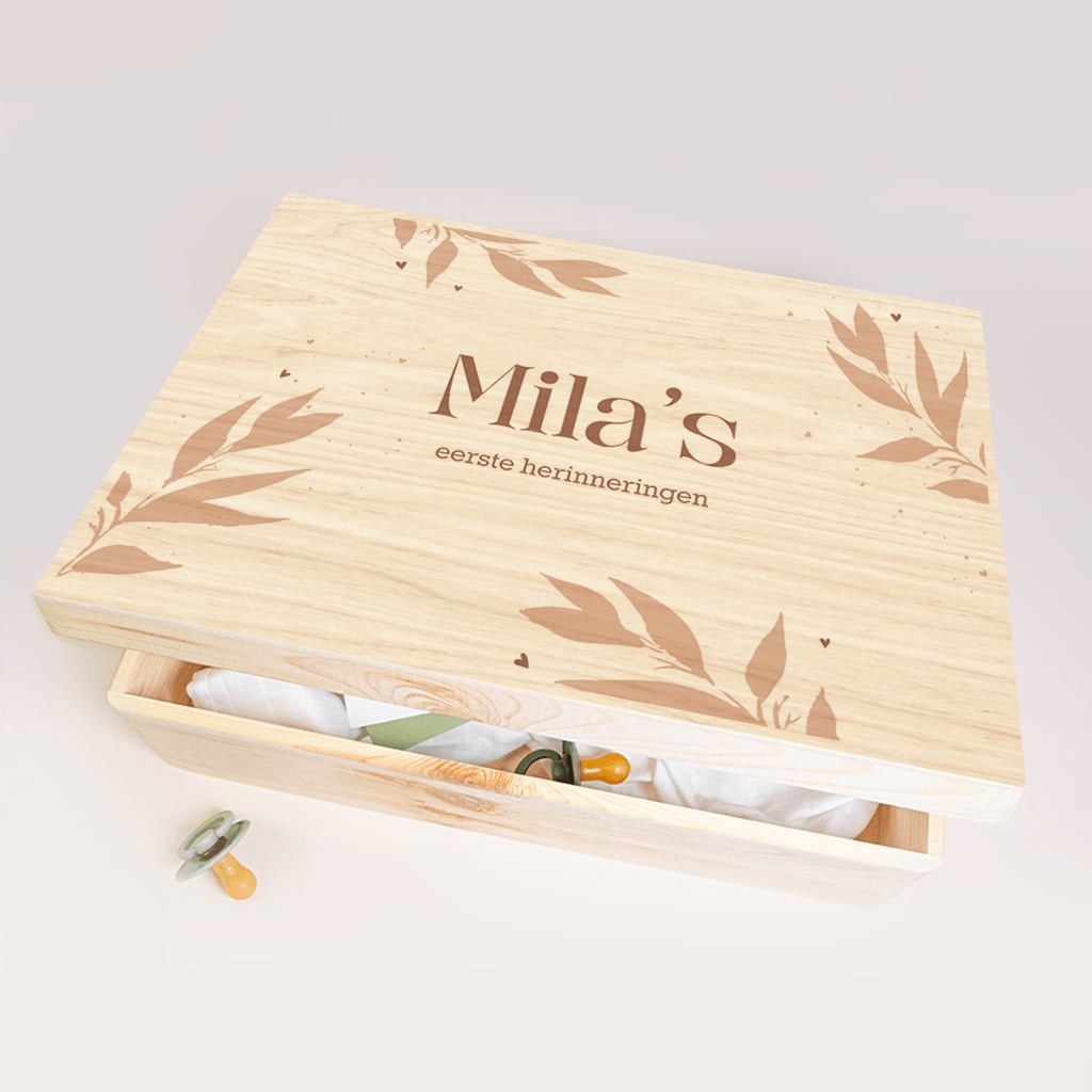 Memorybox voor een meisje met takjes