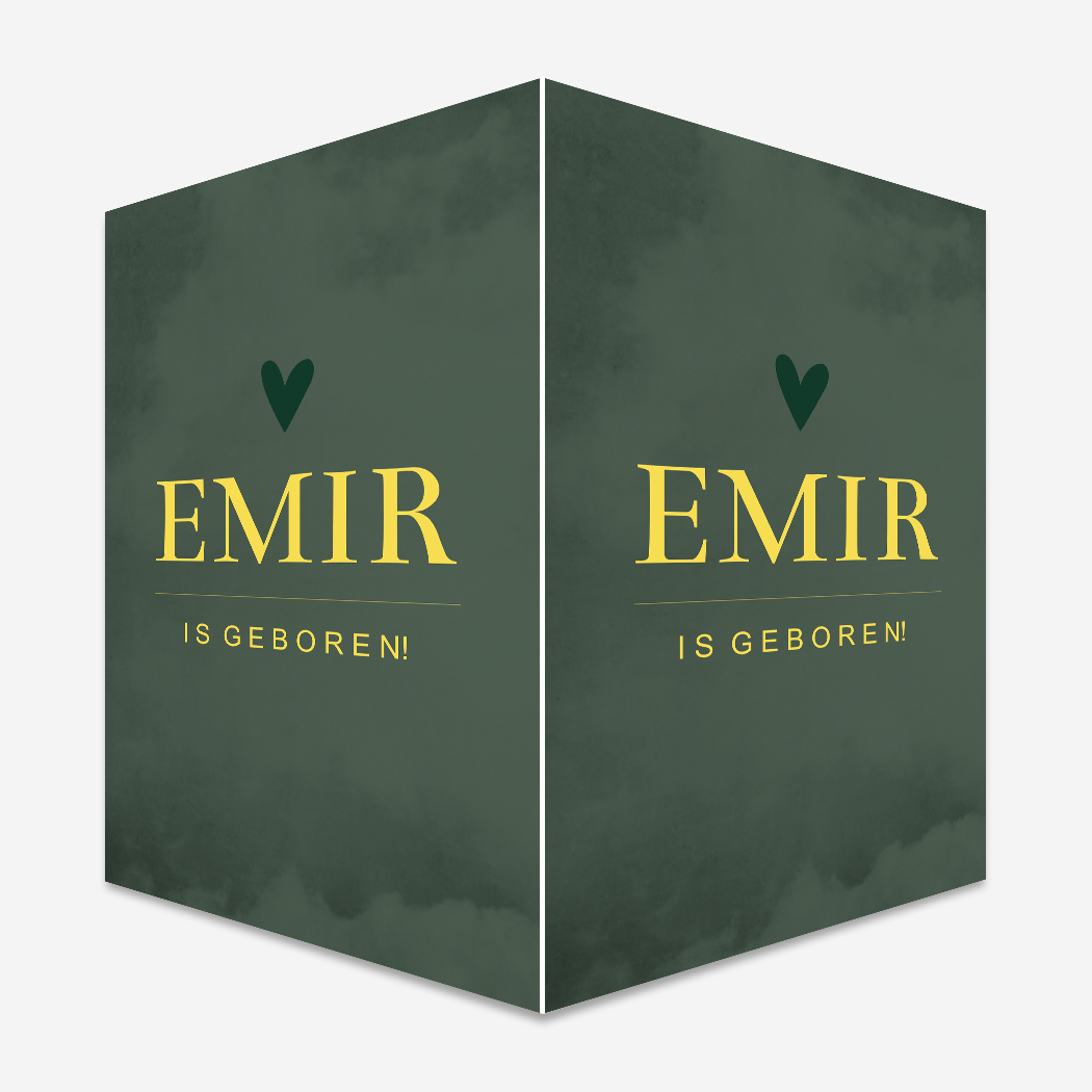 Raambord donkergroen goudgeel hartje