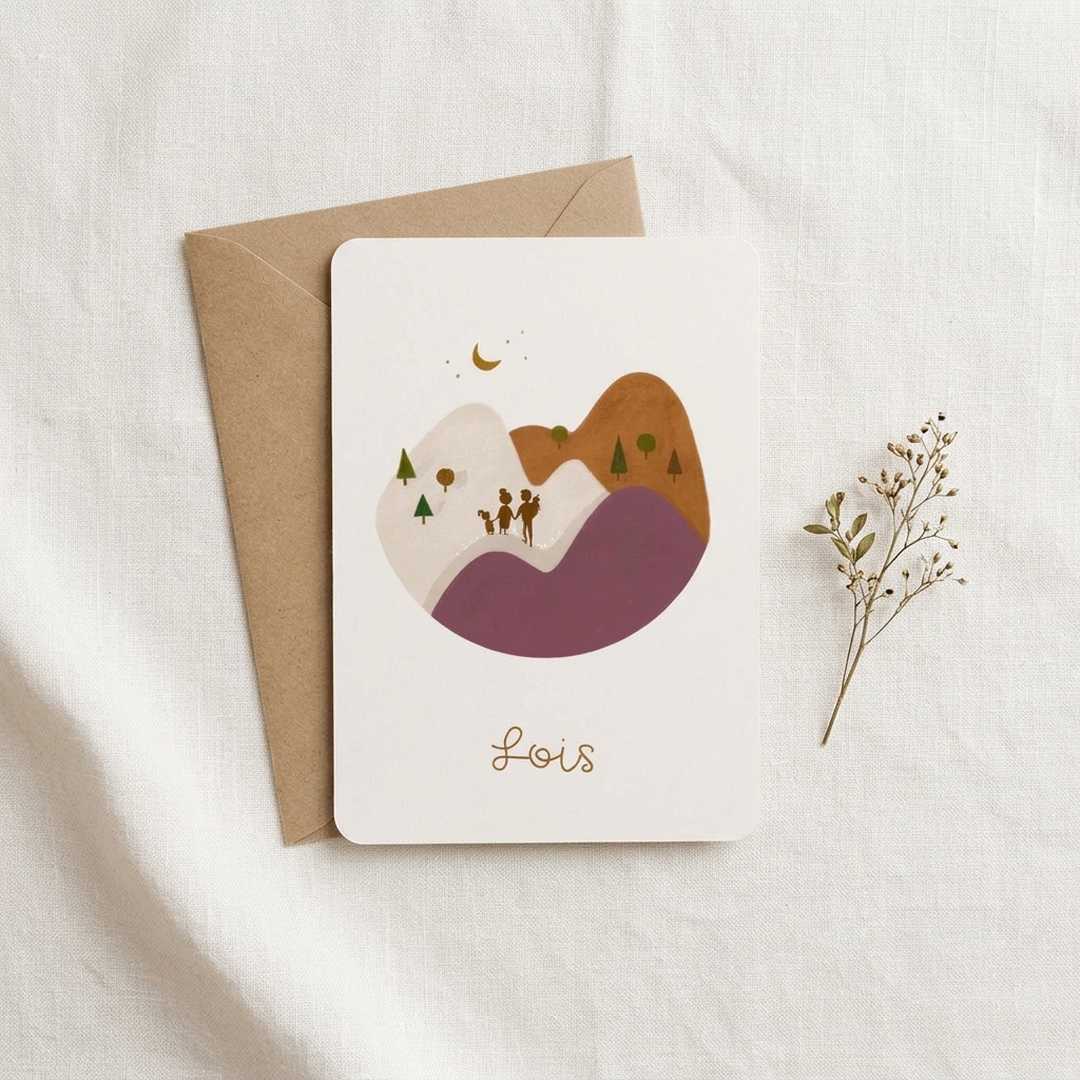 Geboortekaartje silhouette gezin grote zus baby zusje