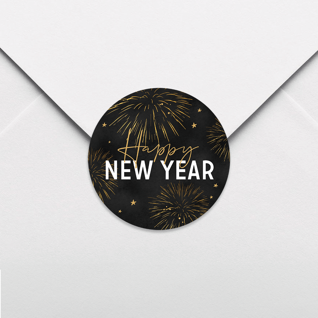 Autocollant avec feux d'artifice et étoiles – 25 ex.