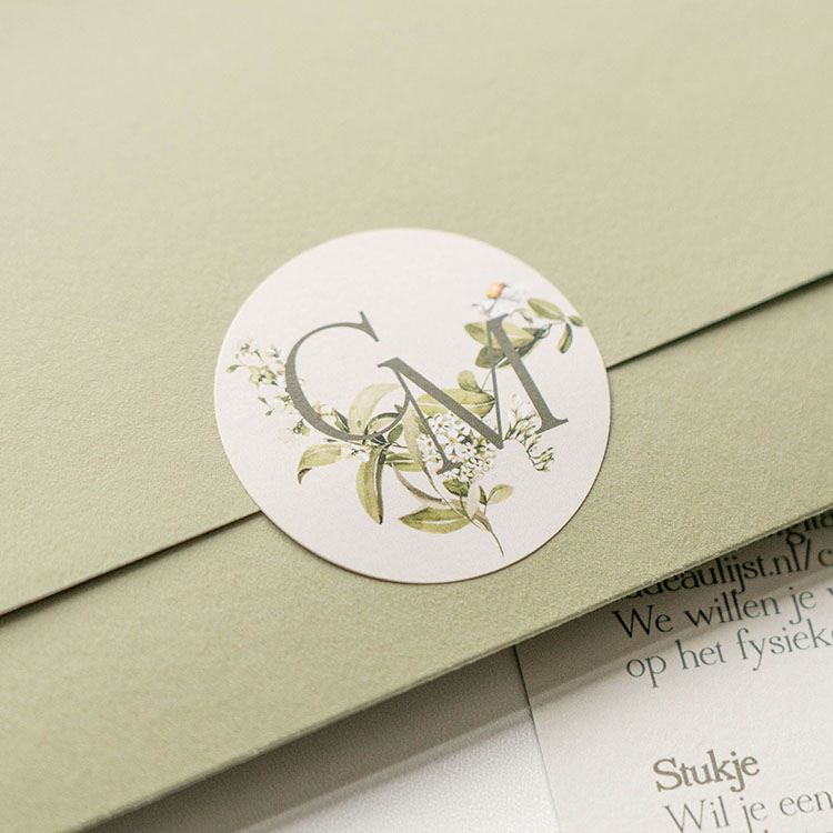 Sluitzegel met bloemen en logo