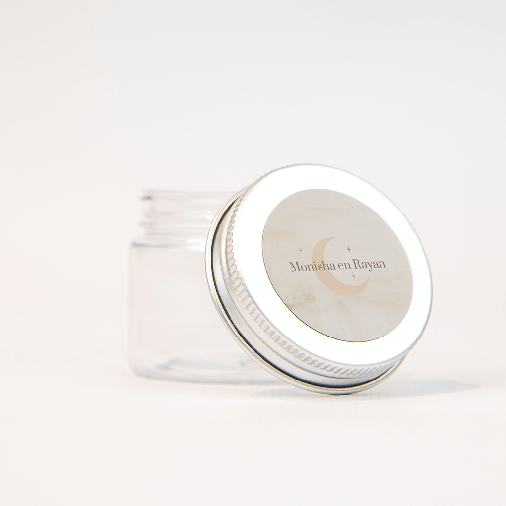 Sticker met maan op marmer achtergrond - vel van 25 stickers