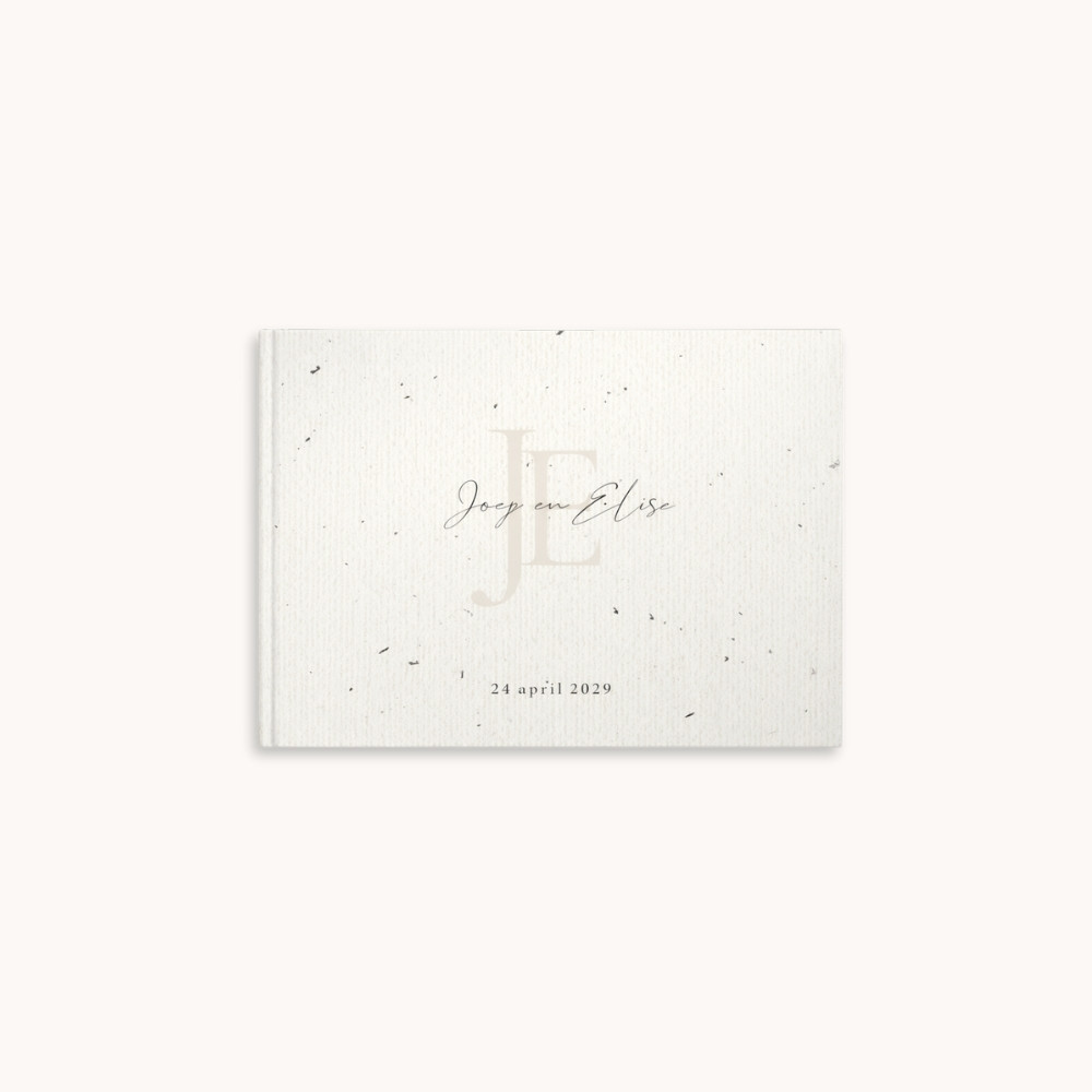 Gastenboek bruiloft modern vlekjes achtergrond monogram initialen