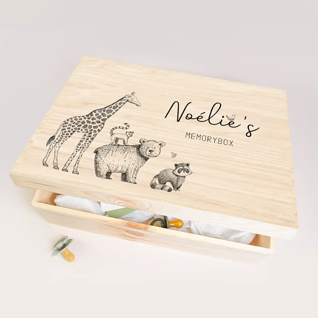 Memorybox met getekende dieren
