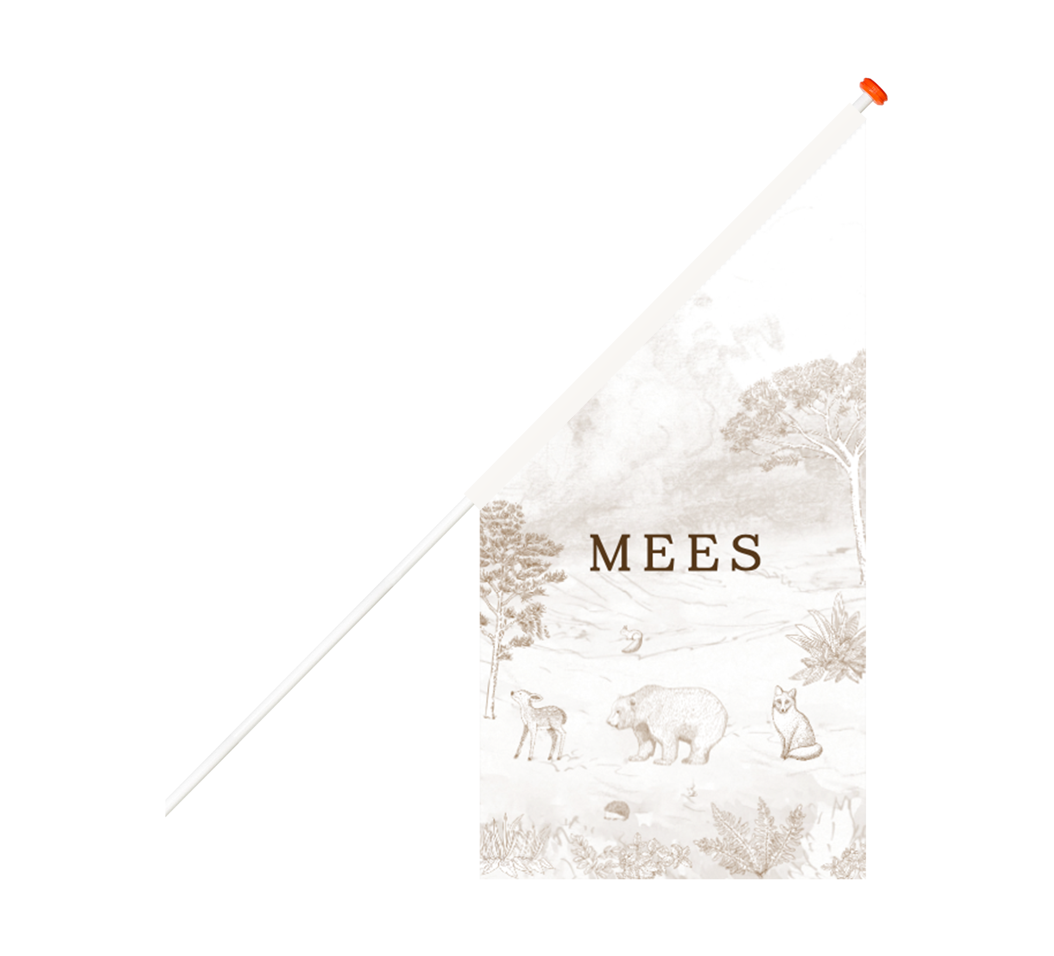 Geboortevlag bruin met getekende bosdieren