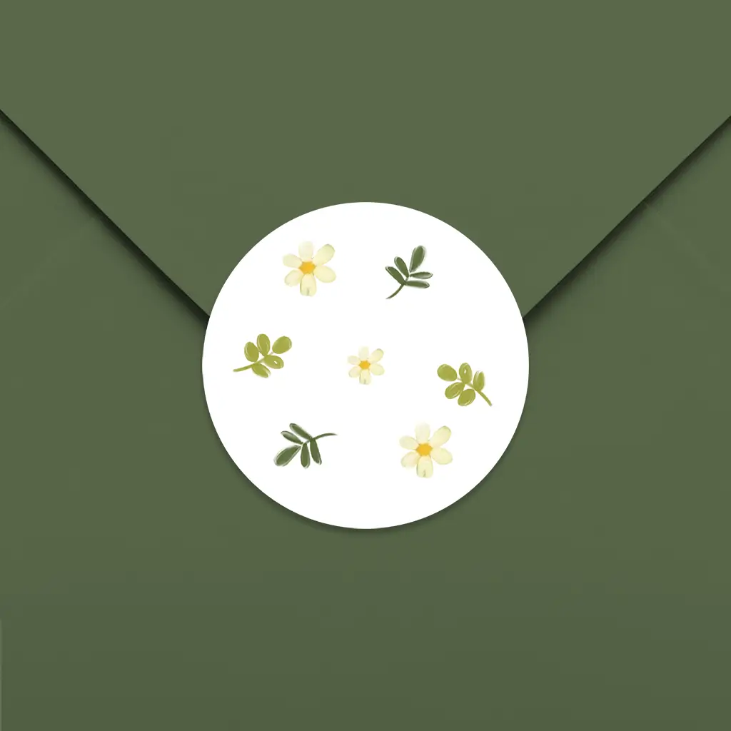 Sluitsticker met lieve bloemetjes - per 25 stuks