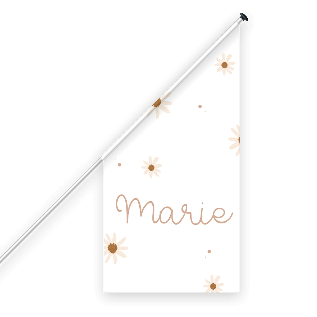 Süße Geburtsfahne mit Blümchen