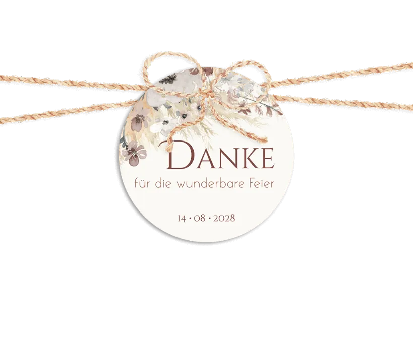 Klassischer Anhänger für Danksagungsgeschenke zur Hochzeit