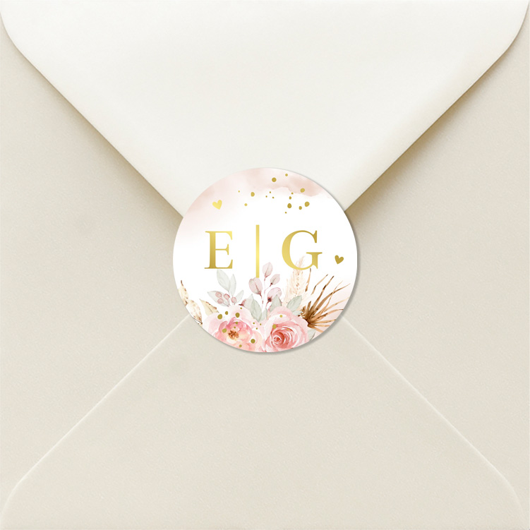 Sluitstickers bohemian goudfolie | 25 stuks