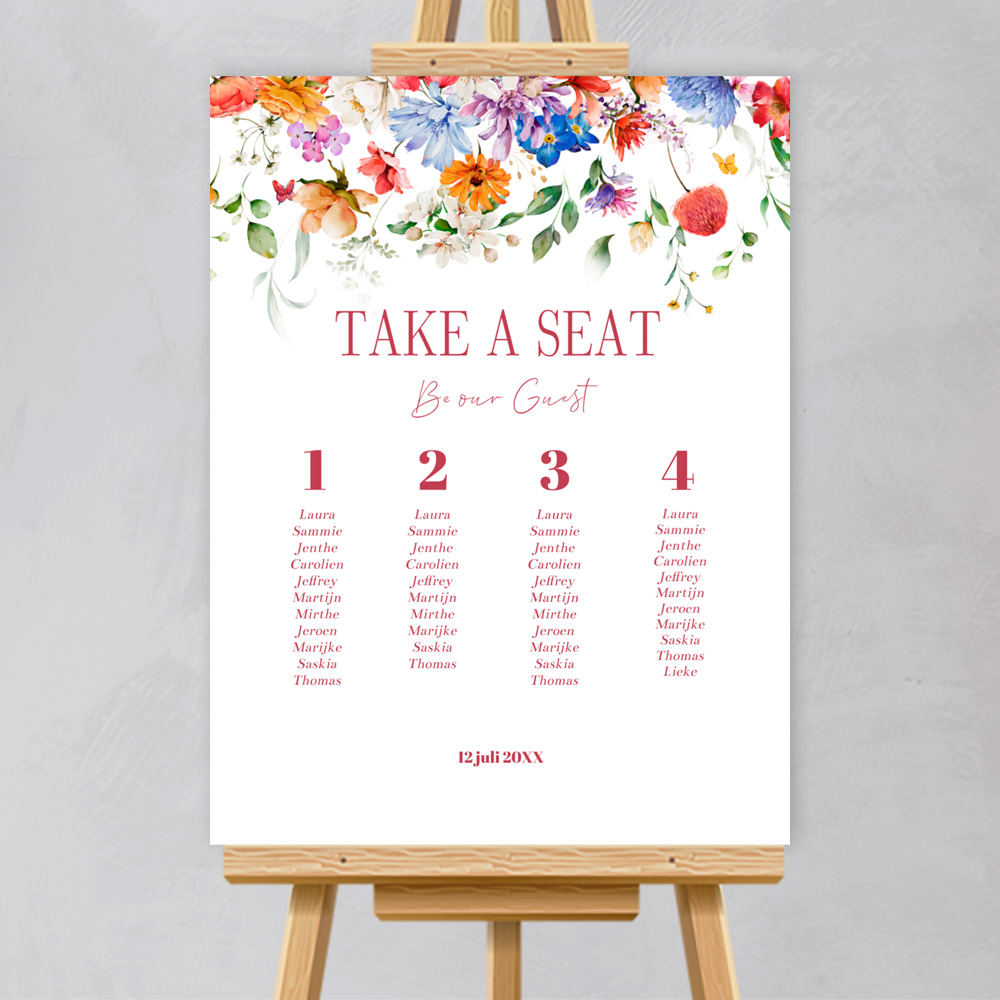 Tafelschikking bord bruiloft zomerse bloemen Blossoming Flowers