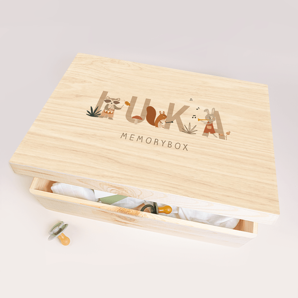 Memorybox met dieren en muziekinstrumenten