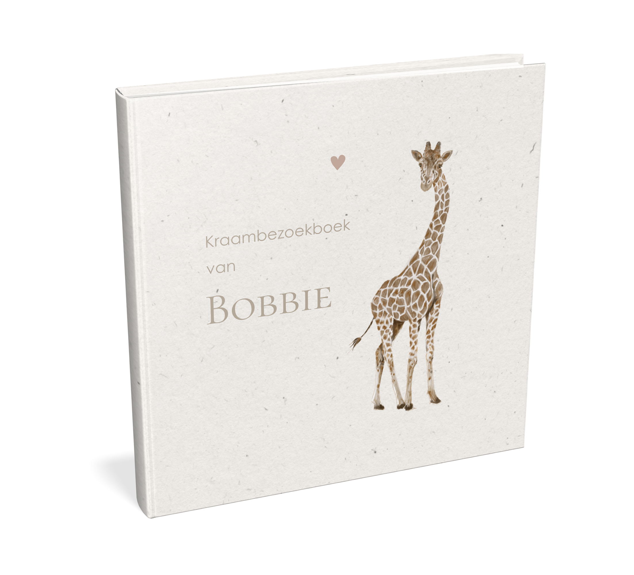 Kraambezoekboek beige met giraf