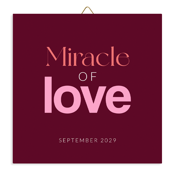 Cadeau tegeltje zwangerschapaankondiging miracle of love