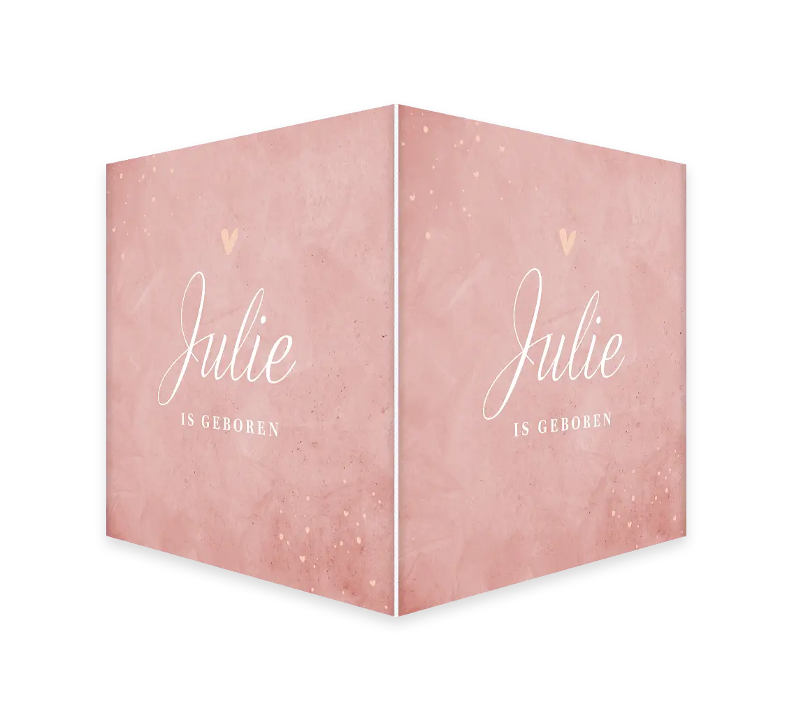 Roze dubbel raambord velvet-look met hartjes en spetters