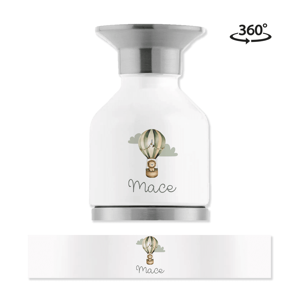 Dopper steel MINI met naam en leeuw in luchtballon