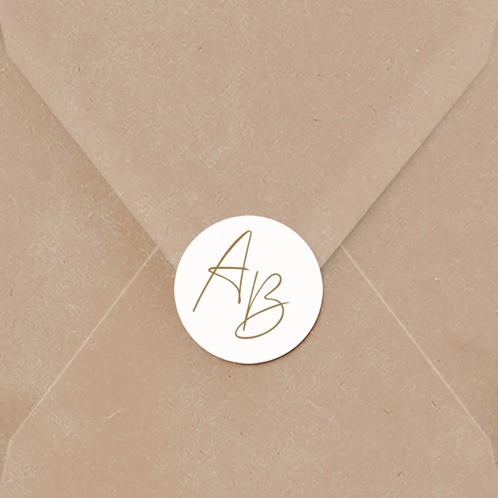 Sluitsticker bruiloft met initialen | 25 stuks