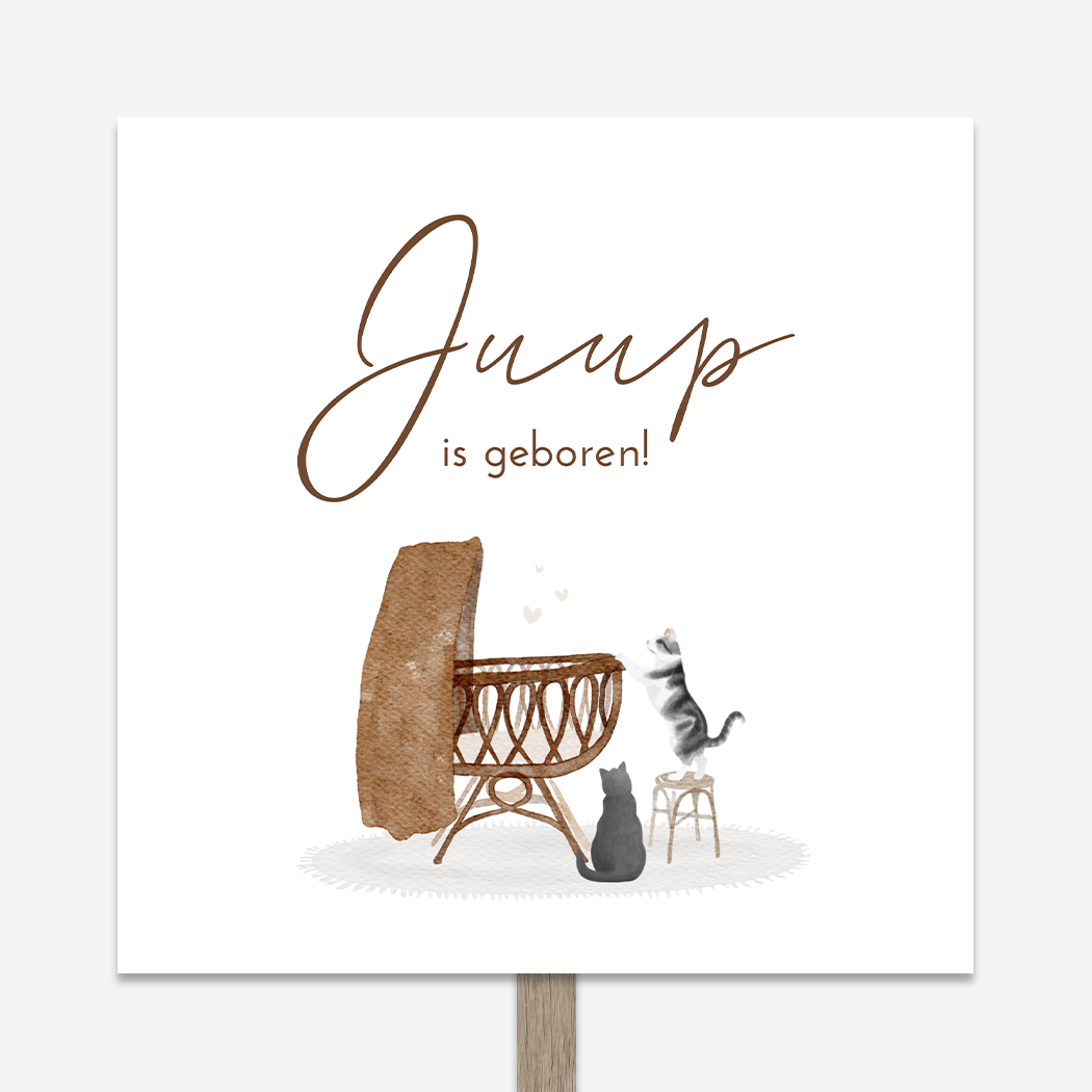 Tuinbord Groot Wiegje Poes Kat