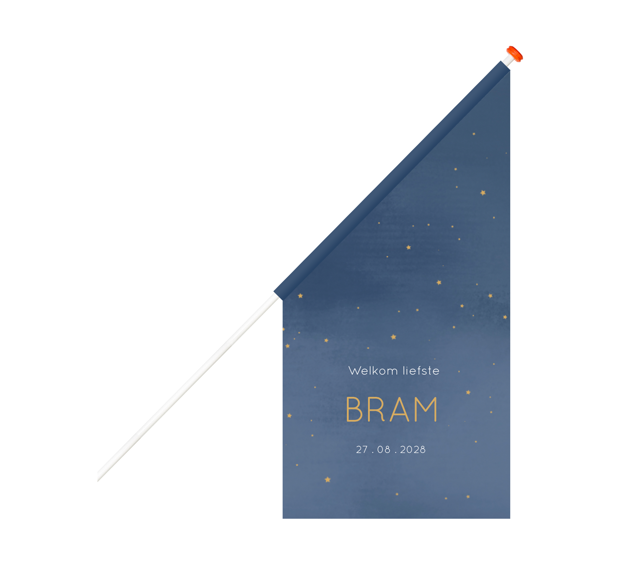 Geboortevlag blauw met sterren