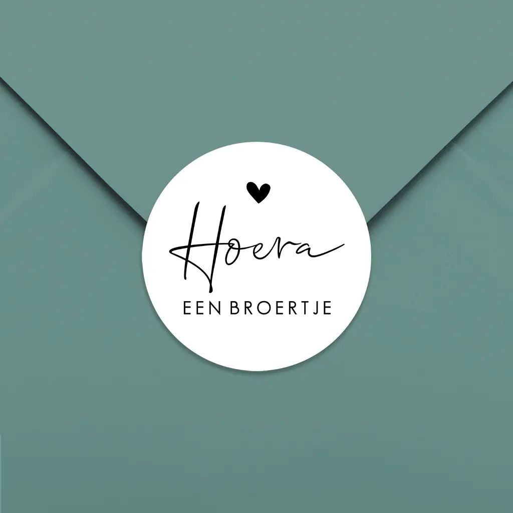 Sluitsticker met hartje voor een broertje - per 25 stuks