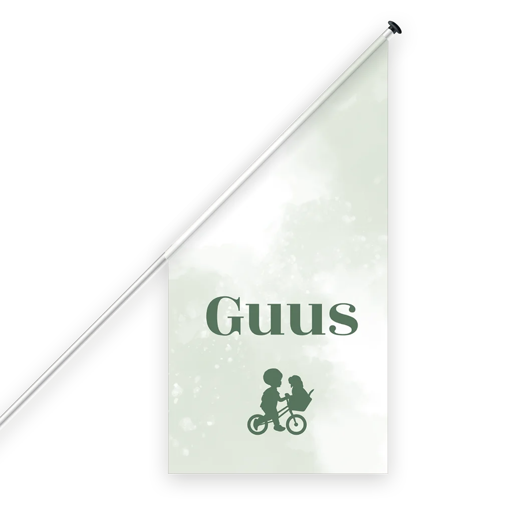 Geboortevlag met silhouetje en watercolor