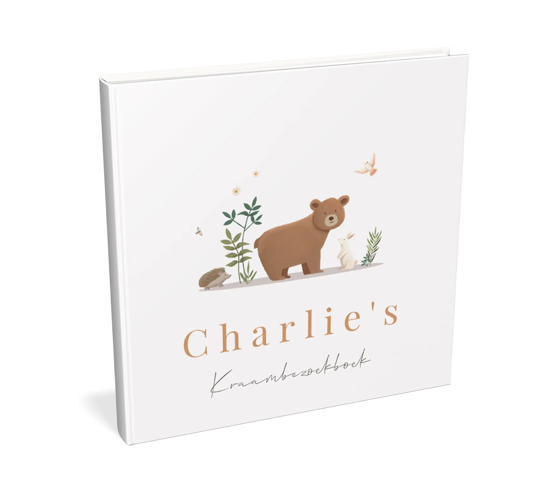 Kraambezoekboek met getekende bosdieren