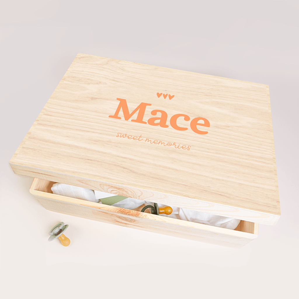 Memorybox baby blauw gestreept met colorblocking