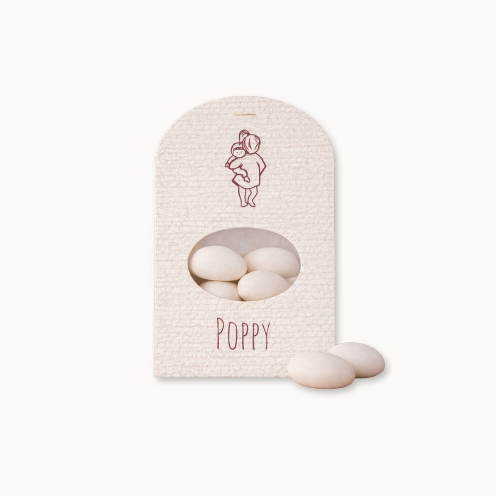 Doopsuiker wikkel meisje lijntekening lopend zusje