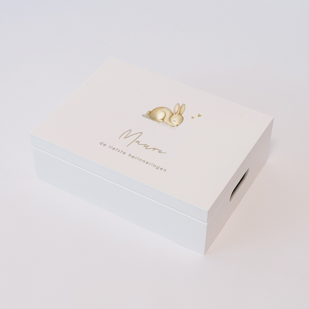 Memorybox met konijntje en naam