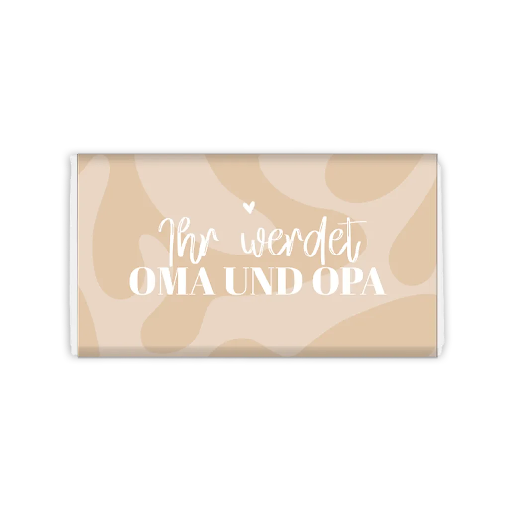 Schwangerschaft verkünden mit Schokoladenverpackung für Opa und Oma