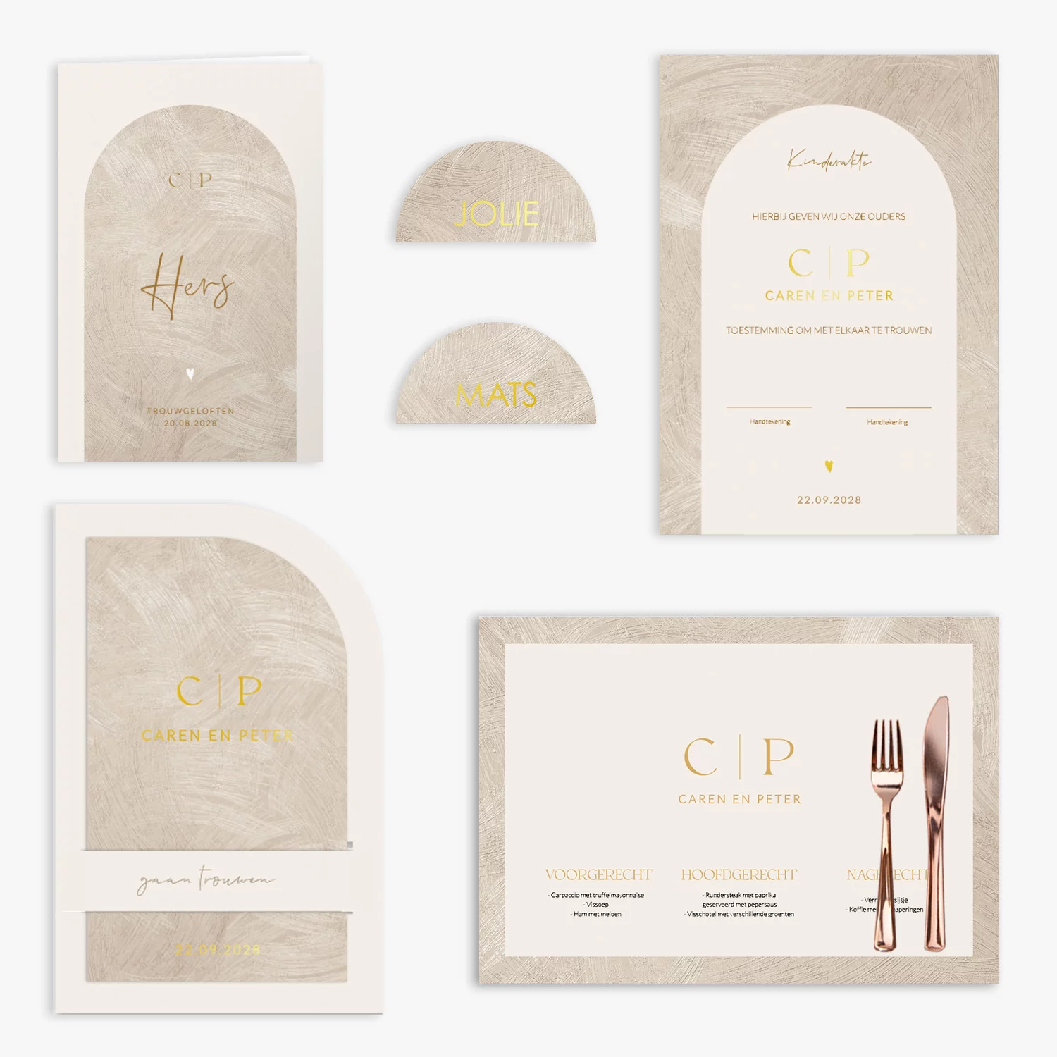 doorlink trouwkaarten set textured love