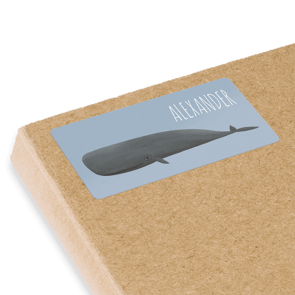 Namesaufkleber Einschulung mit Wal und Namen 70x30mm