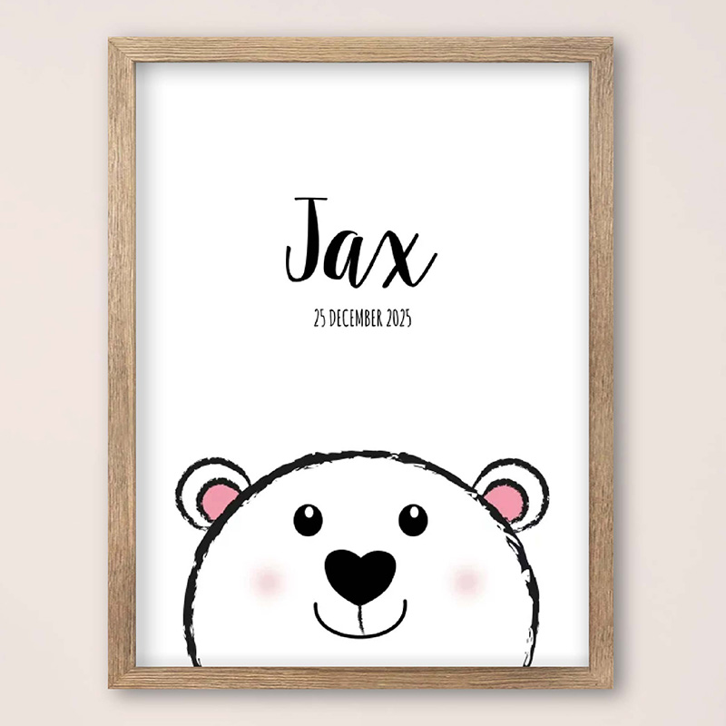 Babykamer poster met lief ijsbeertje
