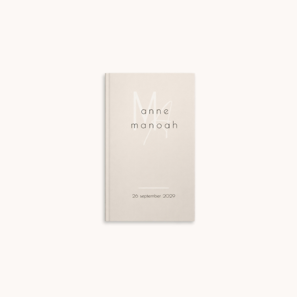 Gastenboek bruiloft neutraal trouwlogo