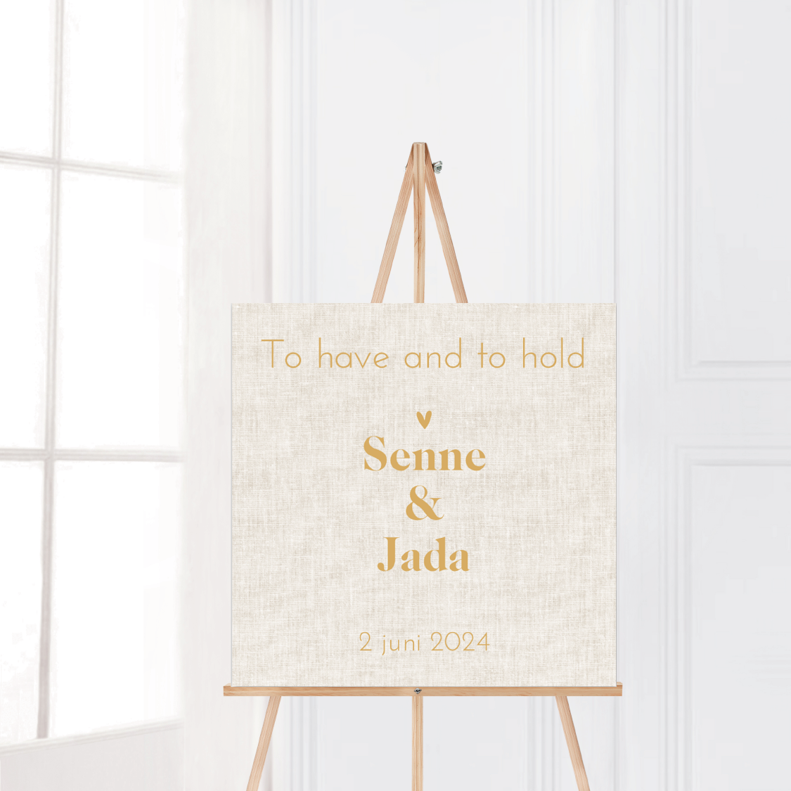 bruiloftbord met linnen look