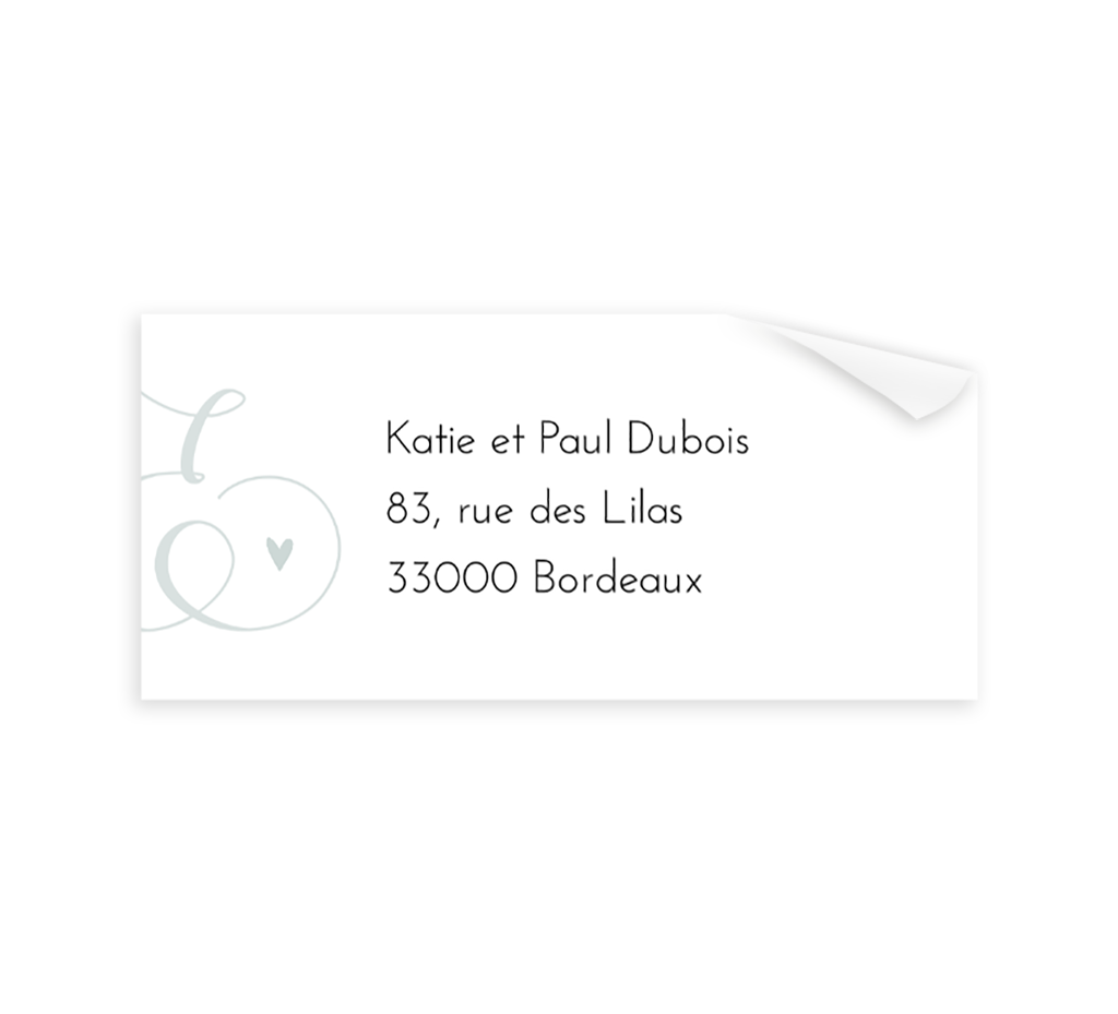 Étiquette d'adresse avec élégante typographie - 12 pièces