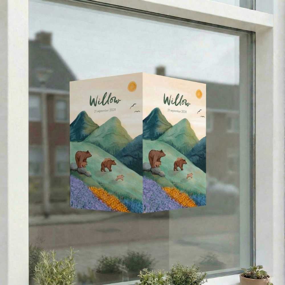 Raambord geboorte beren familie