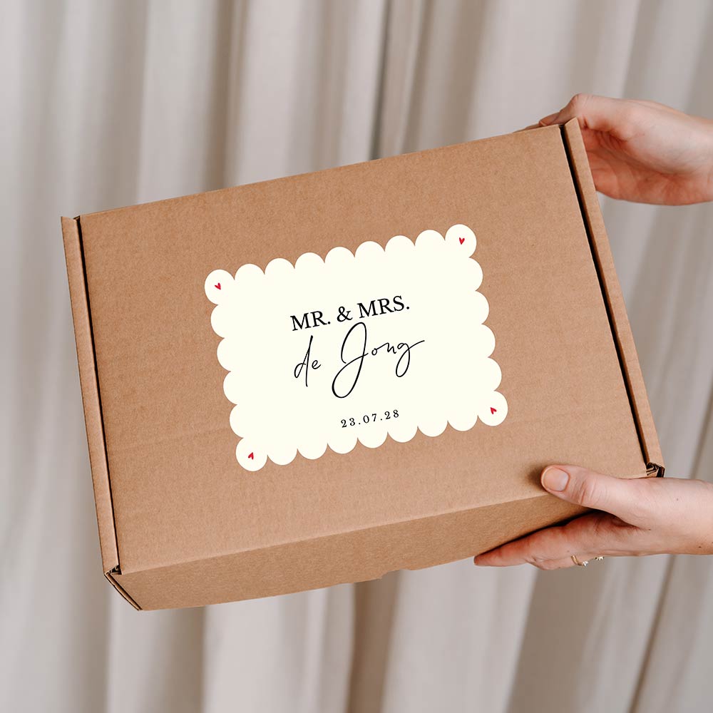 Cadeaudoos bedrukken bruiloft trendy