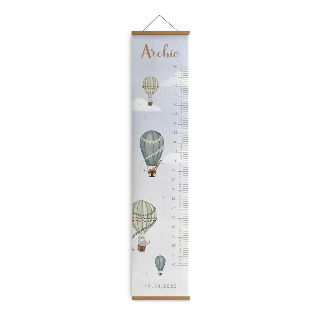 groeimeter met ballonnen en naam