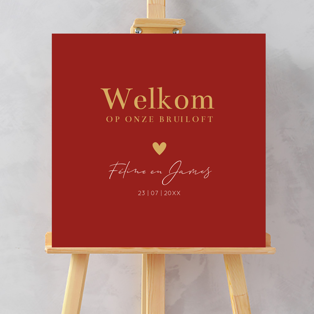 Bruiloftsbord rood vierkant 70x70 cm