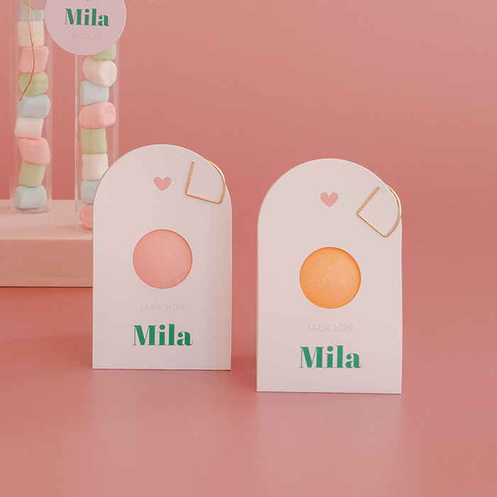 Boogkaartje met colorblocking