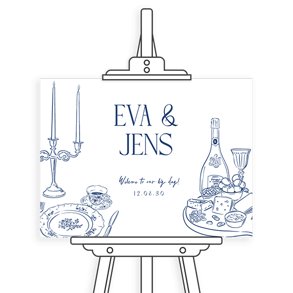 Vintage welkomstbord bruiloft