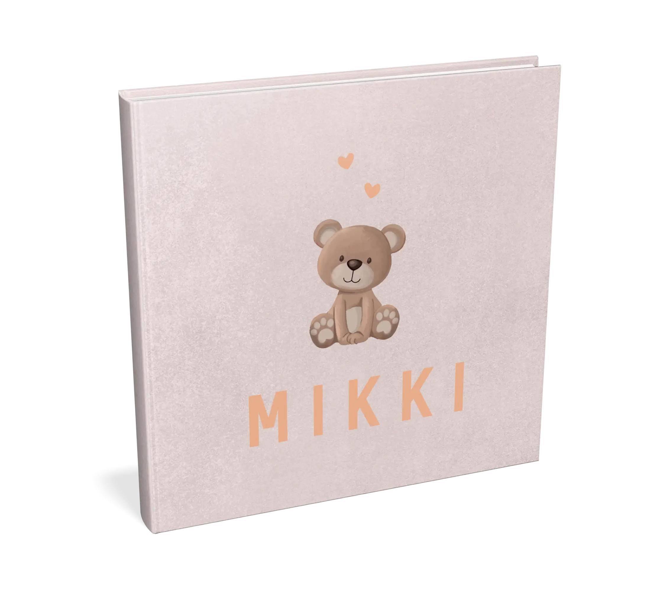 Kraambezoekboek meisje roze met beertje