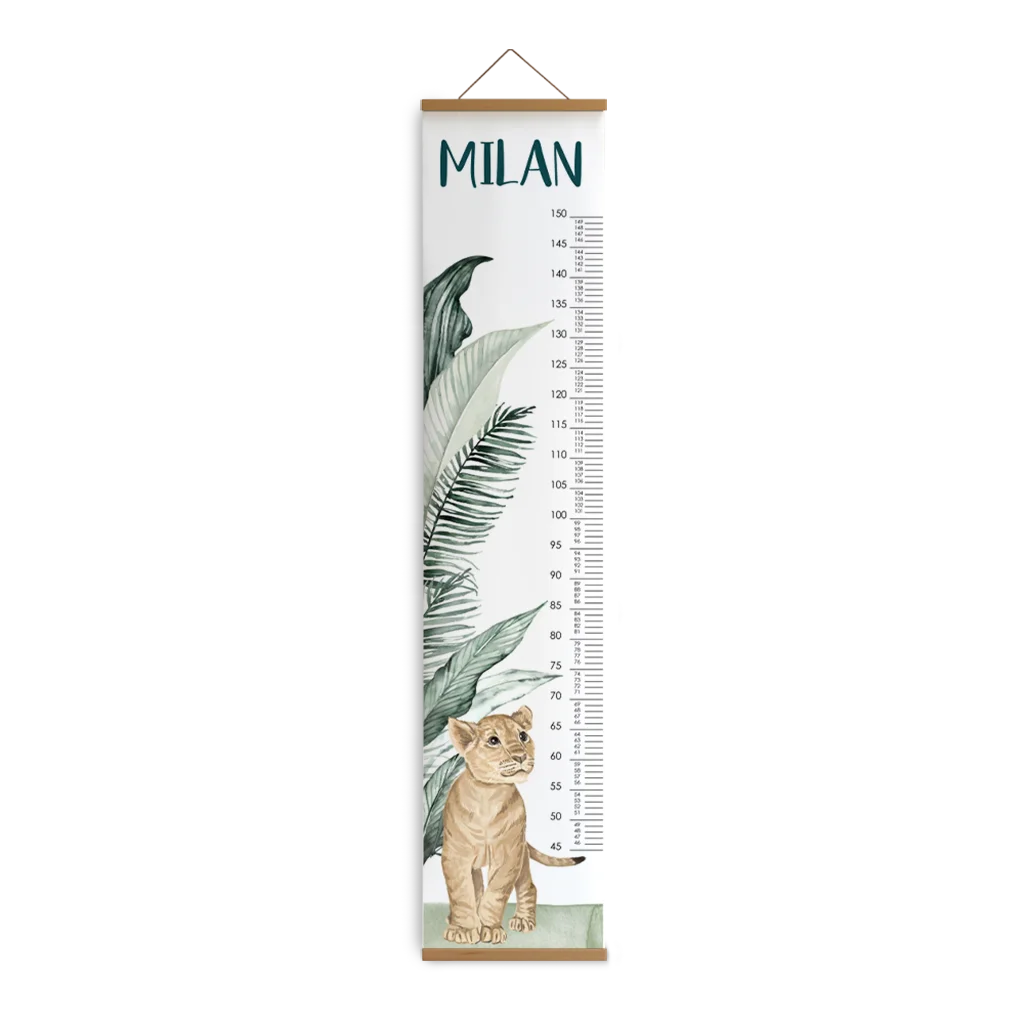 groeimeter in jungle stijl met naam