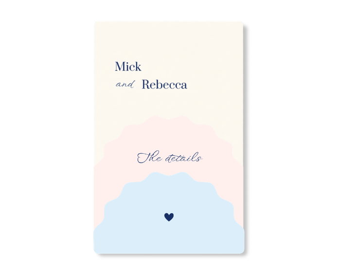 Trouwkaart Stapelkaart Minimalistisch Golfjes Mick Rebecca