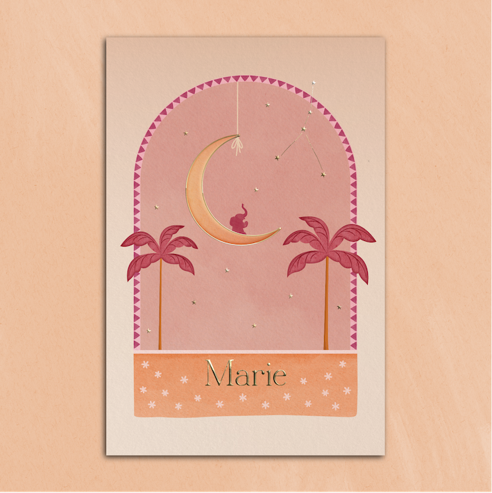 Geboortekaartje Olifantje Maan Sterrenbeeld