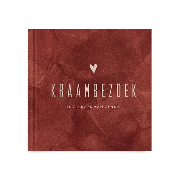 Kraambezoekboek velvet look donker rood