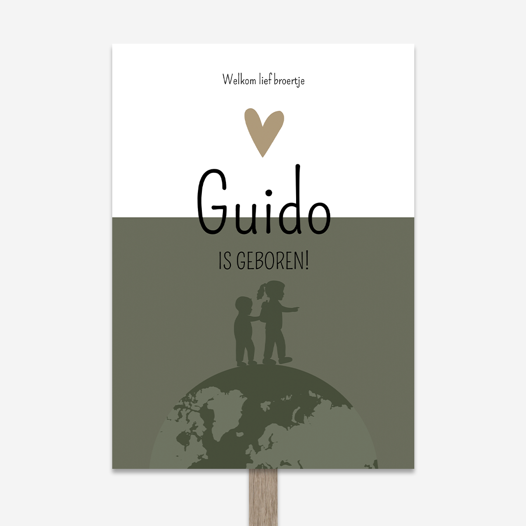 Tuinbord Wereldbol Kindjes Silhouet Aarde