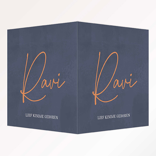 Stijlvol geboorte raambord met chique velvet look - Ravi